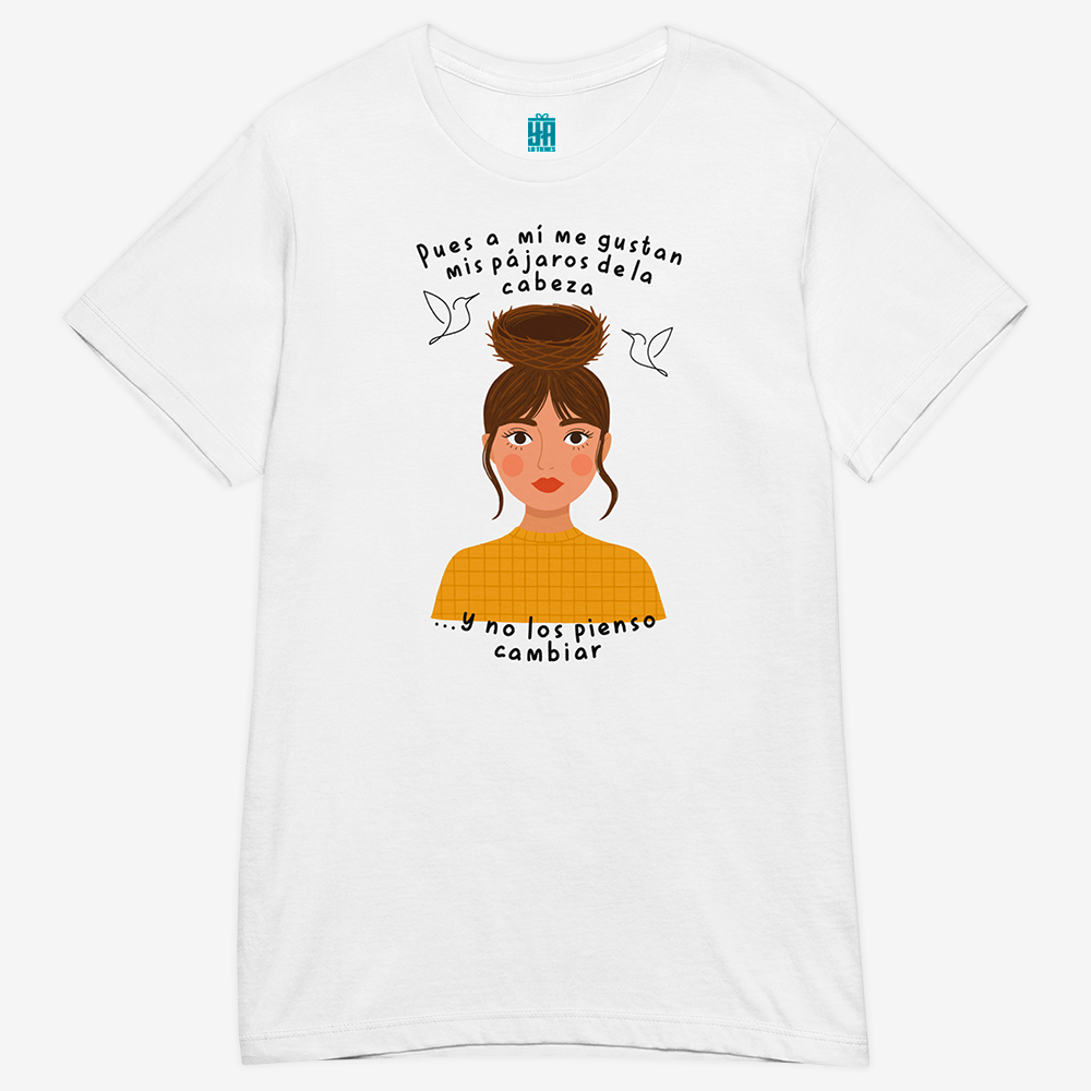 Camiseta chica-Pájaros en la cabeza